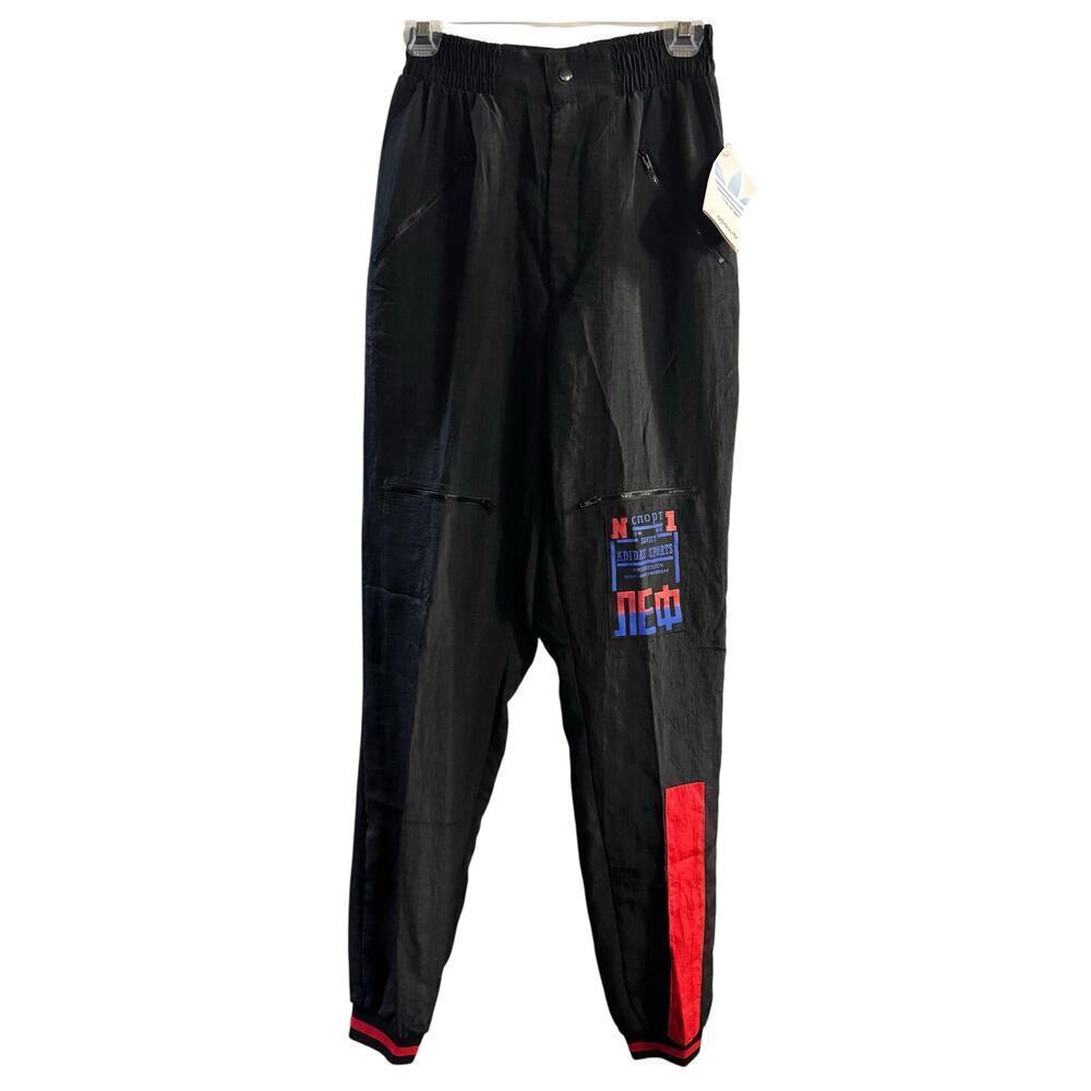 Vintage Adidas 90s Y2K Soviet Track Men’s Pant Size Small Deadstock Black